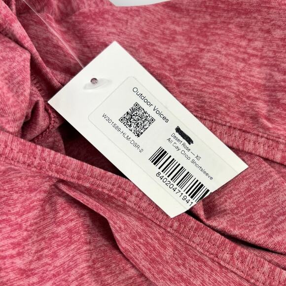 Outdoor Voices All Day CloudKnit Crop Shortsleeve Tee in Desert Rose - Picture 5 of 7